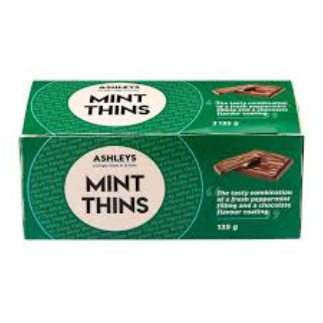 ASHLEYS MINT THINS 135G